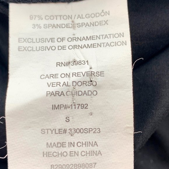 XOXO Long Button Down Black Shirt Sz Small Collared Sleeveless Belt Loops Cotton - Picture 4 of 8